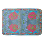 Rustige Roos Roze  Blauw Goud Faux Elegant Badmat (Voorkant)