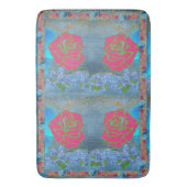 Rustige Roos Roze  Blauw Goud Faux Elegant Badmat (Voorkant Verticaal)
