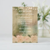 Rustige Roos Wedding Reception Kaart (Staand voorkant)