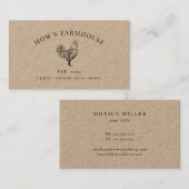 Rustige roosterschets logo op bruin papier visitekaartje (Voorkant / Achterkant)