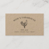 Rustige roosterschets logo op bruin papier visitekaartje (Voorkant)