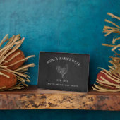 Rustige roosterschets logo op karton fotoplaat (Zijkant)