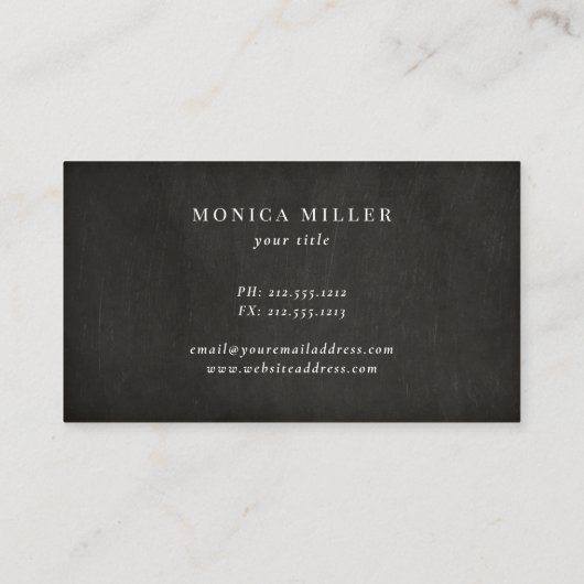 Rustige roosterschets logo op karton visitekaartje (Achterkant)