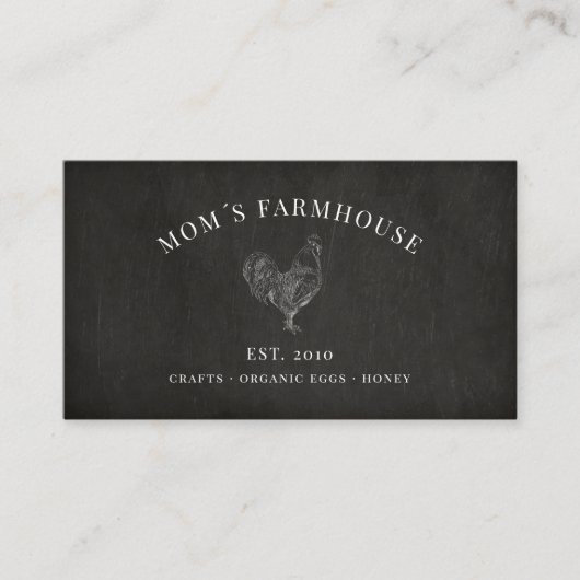 Rustige roosterschets logo op karton visitekaartje (Voorkant)