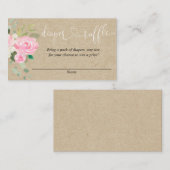 Rustige roze baby shower diaplaserkaarten informatiekaartje (Voorkant / Achterkant)