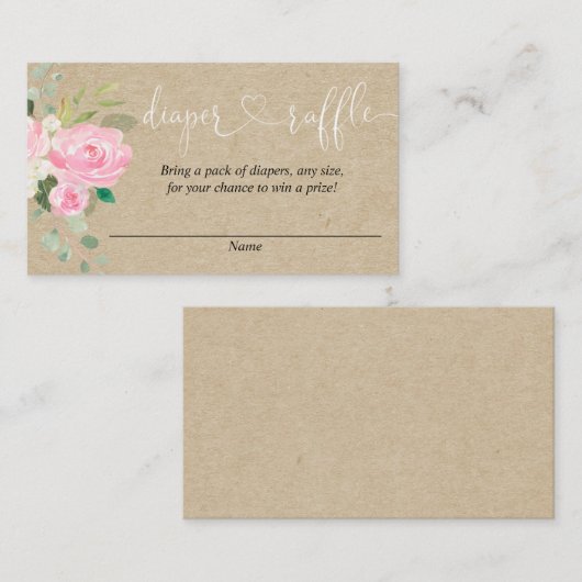 Rustige roze baby shower diaplaserkaarten informatiekaartje (Voorkant / Achterkant)