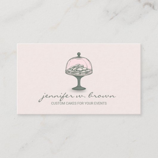 Rustige roze bakkerijkbakkersresten zoet gebak Mac Visitekaartje (Voorkant)