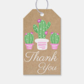 Rustige roze bloeiende cactus cadeaulabel (Voorkant)