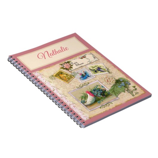 Rustige roze bloemkool notitieboek (Rechterzijde)