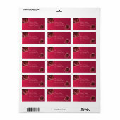 Rustige roze bruine pijnappel adresetiketten etiket (Full Sheet)