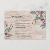 Rustige roze eucalyptus Floral Wedding Reception Informatiekaartje (Voorkant)