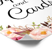 Rustige roze flesjes en Kaarten Tafel Poster (Hoek)