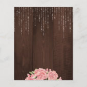 Rustige roze floraalhout, zestien uitnodiging (Achterkant)