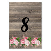 Rustige roze Floral Bouquet TABEL NUMMER Kaart (Achterkant)