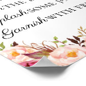 Rustige Roze Floral Mimosa Bar Poster (Hoek)