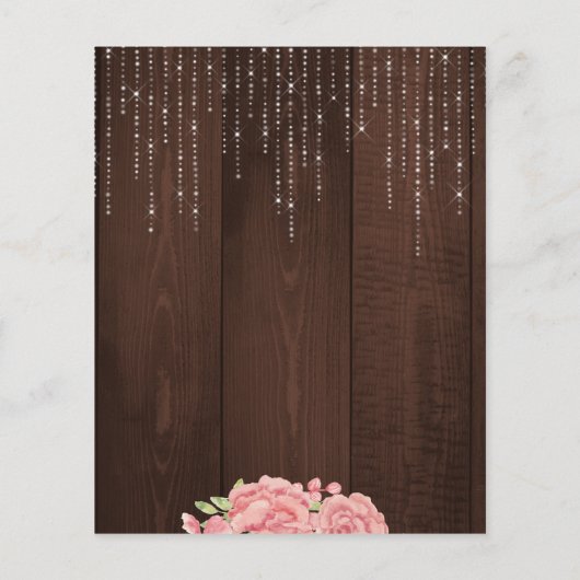 Rustige roze florale baby shower (Achterkant)