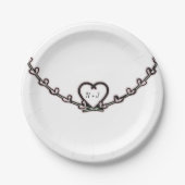 Rustige roze hartswin Vrijgezellenfeest - Aangepas Papieren Bordje (Voorkant)