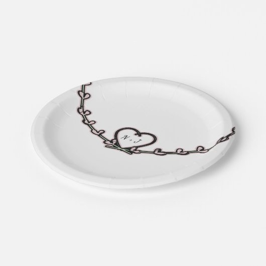 Rustige roze hartswin Vrijgezellenfeest - Aangepas Papieren Bordje (Gekanteld)