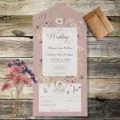 Rustige roze Lijst van wilde bloem Geen diner All In One Uitnodiging