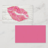 Rustige roze Lips-visitekaartje Visitekaartje (Voorkant / Achterkant)