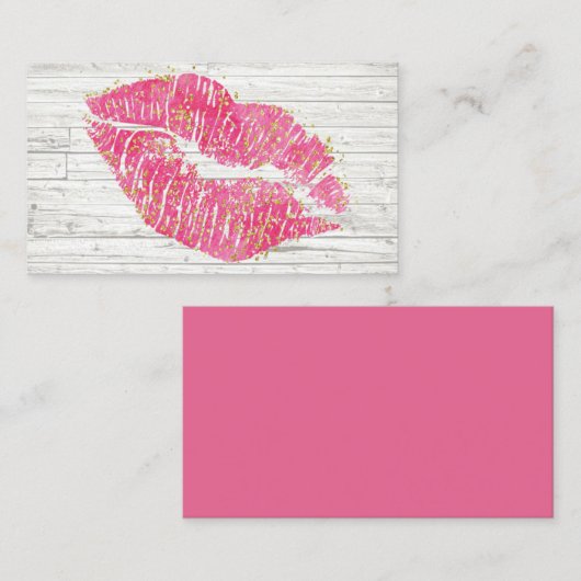 Rustige roze Lips-visitekaartje Visitekaartje (Voorkant / Achterkant)
