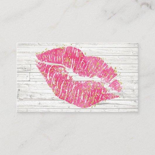 Rustige roze Lips-visitekaartje Visitekaartje (Voorkant)