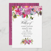 Rustige  roze pony Waterverf bruiloft Kaart (Voorkant / Achterkant)