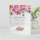 Rustige roze pony Waterverf bruiloft Save The Date (Staand voorkant)