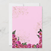 Rustige roze roze glitter gown fiesta quinceañer i kaart (Achterkant)