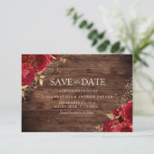 Rustige roze rozen gouden bruiloft save the date (Staand voorkant)