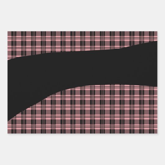 Rustige roze tartaankleurig inpakpapier vel (Voorkant 3)