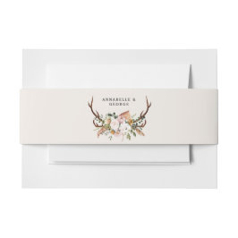 Rustige roze terracotta florale botanische bruilof uitnodigingen wikkel