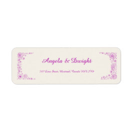 Rustige roze terugkeeradres etiket