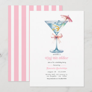 Rustige Roze Tini Bit Ouder Martini Verjaardagsfee Kaart