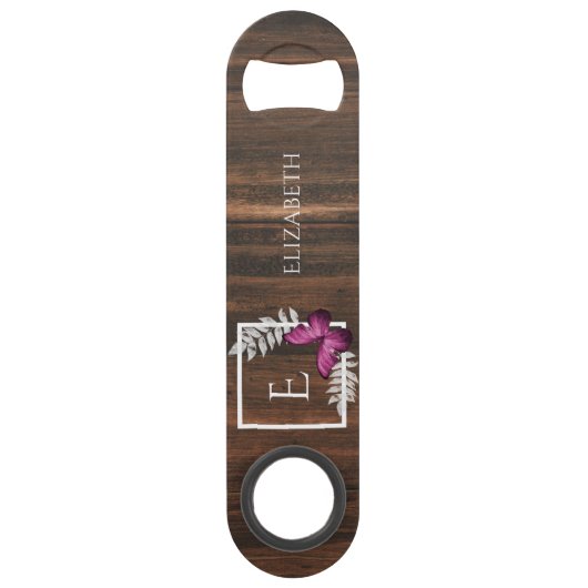 Rustige roze vlinder - Aangepaste balk Speed Flessenopener (Voorkant)