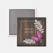 Rustige roze vlinder Magnet (Voorkant / Achterkant)