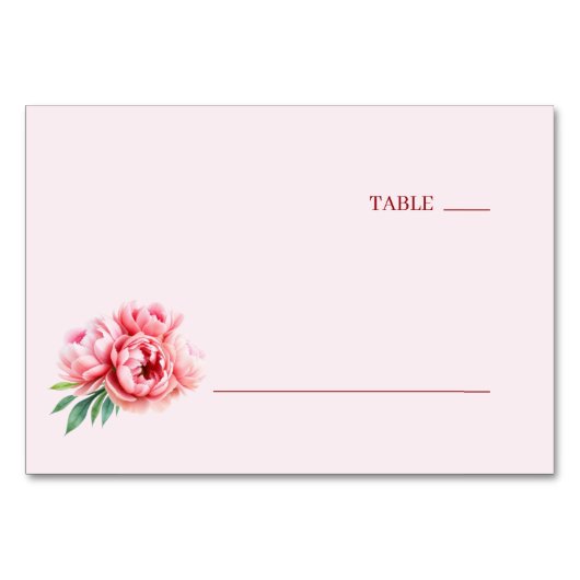 Rustige Roze Waterverf Pioen Kaart (Voorkant)