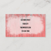 Rustige Roze Westerne Bull Sull Zonnebloemen Hout Visitekaartje (Achterkant)