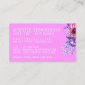 Rustige roze wood Rolling Pin - zonnebloembakkerij Visitekaartje (Achterkant)