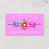 Rustige roze wood Rolling Pin - zonnebloembakkerij Visitekaartje (Voorkant)