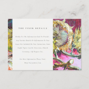 Rustige Roze - Zonnebloem - details Informatiekaartje