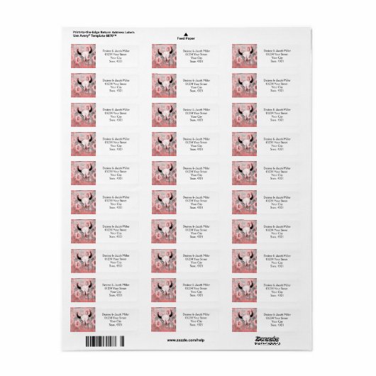 Rustige roze zonnebloemen Bull Skull Save the Date Etiket (Full Sheet)