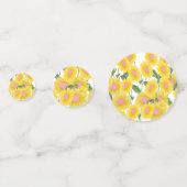 Rustige roze zonnebloemen Modern White Confetti (Voorkanten)