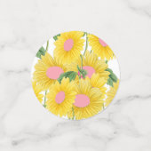 Rustige roze zonnebloemen Modern White Confetti (Kleine voorkant)