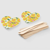 Rustige roze zonnebloemen Modern White Handwaaier (Niet-gemonteerd)