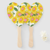 Rustige roze zonnebloemen Modern White Handwaaier (Voorkant en achterkant)