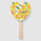 Rustige roze zonnebloemen Modern White Handwaaier (Voorkant)