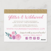 Rustige Rozen Antlers Hartelijk dank Briefkaart (Achterkant)