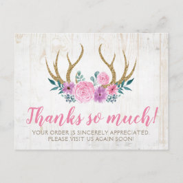 Rustige Rozen Antlers Hartelijk dank Briefkaart