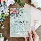Rustige Rozen Boho Green Floral Wedding Bedankkaart